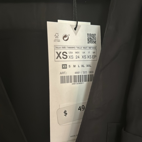 Black long sleeve zara wrap dress - Picture 3 of 5